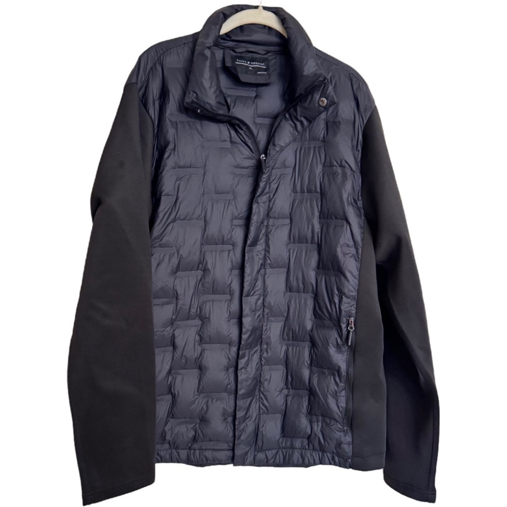 Fossa Apparel Pac12 Hybrid Down Feather Puffer Jacket in Black Size XL Warm